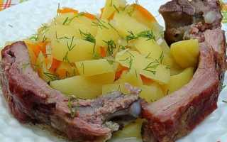 Картофель с копчеными ребрышками в духовке рецепт с фото пошагово